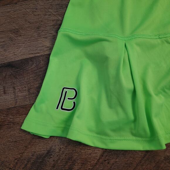 Pickleball Bella Drop Pleat Skort Bright Green Patience Grasshopper Print Small - Picture 2 of 7